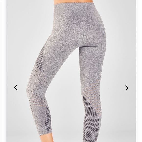 Fabletics Pants - Fabletics Mid-Rise Seamless Dot Gray Capri Pants